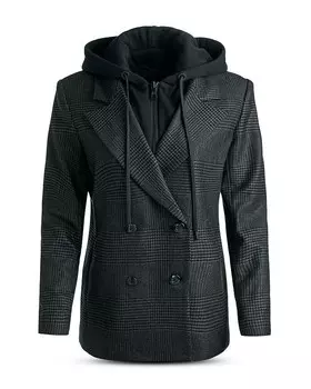 Алиса и Оливия Джордан Блейзер с капюшоном Alice and Olivia, серый