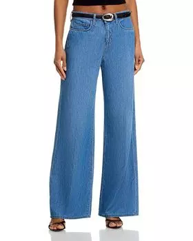 Алисент Высокие кроссовки и джинсы с широкими штанинами Stokes L'AGENCE, синий