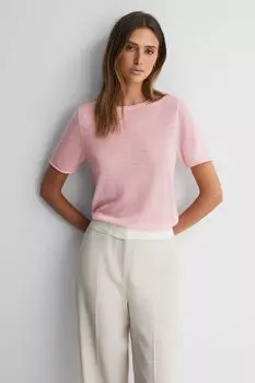 Алисия трикотажная футболка с круглым вырезом Reiss, розовый