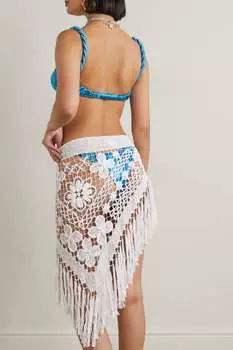 ALIX PINHO Хлопковое парео La Marina крючком, белый