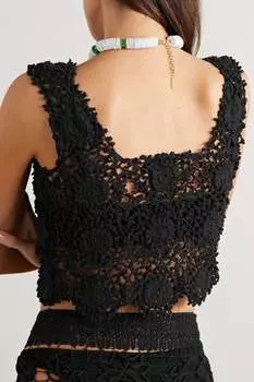 ALIX PINHO укороченный топ Maya из хлопка крючком, черный