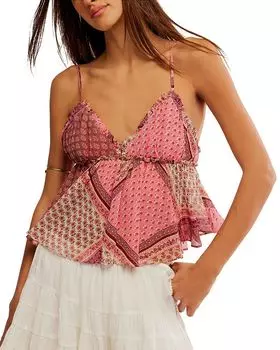 Аликс - топ с принтом Free People, розовый