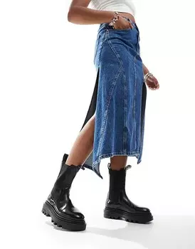 All Черные кожаные ботинки челси Saints Alex на массивной подошве