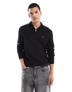 All Saints – Kilburn – Черный вязаный свитер с молнией на шее