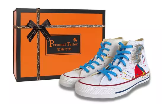 All Star Canvas Shoes Unisex High-top Белый/Синий/Красный Converse