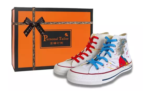 All Star Canvas Shoes Unisex High-top Красный/Синий Converse