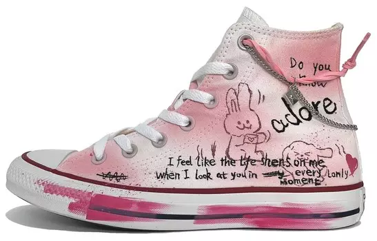 All Star Canvas Shoes Unisex High-top Белый/розовый Converse