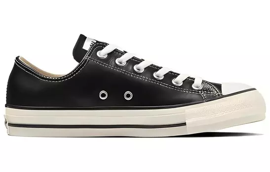 All Star Оливково-зеленая кожа OX Black Converse