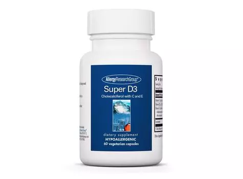 Allergy Research Group, Super D3, 60 вегетарианских капсул ARG