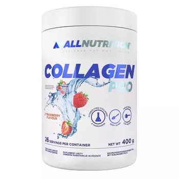 Allnutrition Collagen Pro Strawberry препарат, укрепляющий суставы и улучшающий состояние кожи, волос и ногтей, 400 g