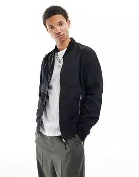 AllSaints – Bassett – Черный бомбер