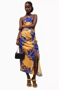 AllSaints Carla Venetia оранжевая юбка All Saints, оранжевый