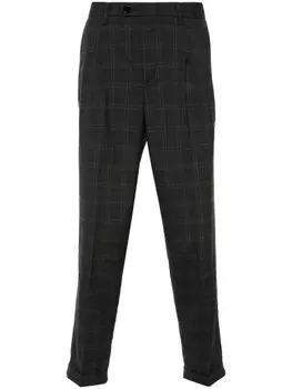 AllSaints клетчатые брюки строгого кроя, коричневый