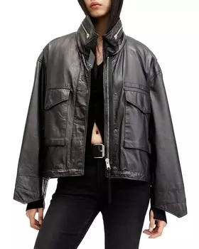 ALLSAINTS Кожаная куртка из глины, черный