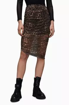 AllSaints Nora Anita коричневая юбка All Saints, коричневый