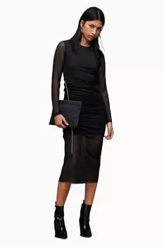 Allsaints nora блестящее платье All Saints, черный