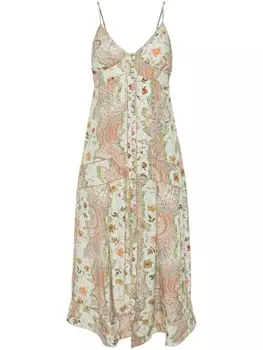 AllSaints платье макси Dahlia с V-образным вырезом, зеленый