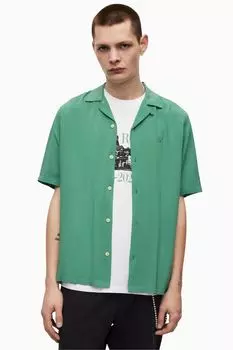 AllSaints Venice зеленая рубашка с короткими рукавами All Saints, зеленый