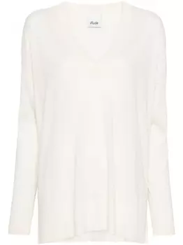 Allude джемпер из вирджинской шерсти в рубчик, нейтральный цвет