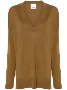 Allude джемпер из вирджинской шерсти в рубчик, коричневый