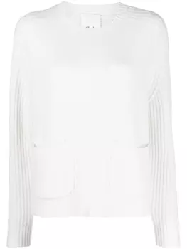 Allude джемпер крупной вязки с накладными карманами, белый