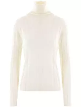 Allude джемпер с ребристой вязкой, белый