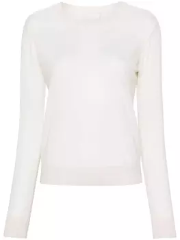 Allude кашемировый джемпер с круглым вырезом, белый