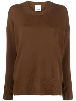 Allude кашемировый джемпер с приспущенными плечами, коричневый
