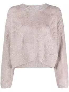 Allude кашемировый джемпер в рубчик, нейтральный цвет