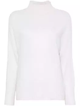 Allude кашемировый свитер с воротником-стойкой, белый