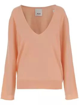 Allude свитер с V-образным вырезом, оранжевый