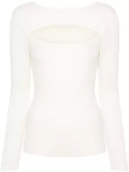 Allude топ в рубчик с вырезами, нейтральный цвет