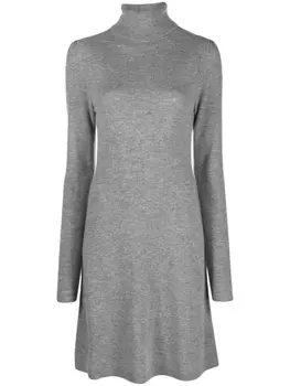 Allude трикотажное платье с высоким воротником, серый