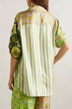 ALMAIS рубашка Winnie из шелкового твила с принтом в технике пэчворк, зеленый