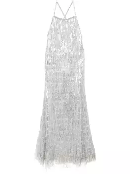 Almaz платье с бахромой, серебристый