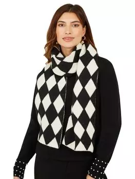 Алмазный шарф Yumi, черно-белый