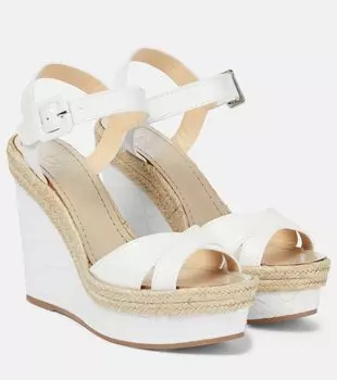 Almerio 120 кожаные эспадрильи на клиновидной подошве Christian Louboutin, белый