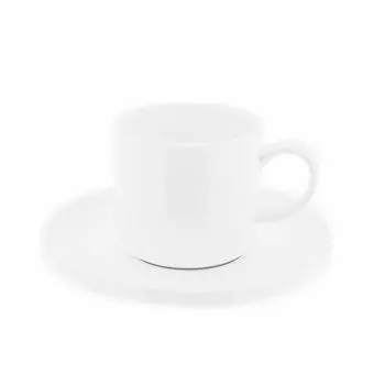 Almina Набор кофейных чашек из фарфора, 12 предметов, белый круглый кофейный сервиз 200 мл