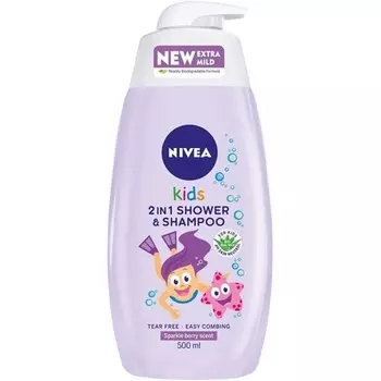 Aloe Vera Kids 2 в 1 Душ и шампунь Very Berry 500мл, Nivea