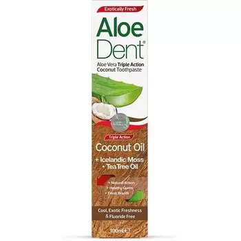 AloeDent - Кокосовая зубная паста с алоэ, отбеливание и защита 100 мл Optima
