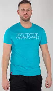 Футболка Alpha Industries Alpha Embroidery Heavy, светло-синий/белый