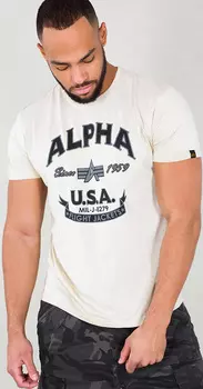 Alpha Industries Alpha FJ Футболка, кремовый