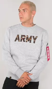 Толстовка Alpha Industries Army Camo, серо-зеленая