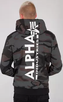Alpha Industries Back Print Camo Балахон, оливковый