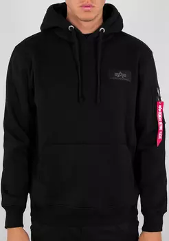 Alpha Industries Back Print Foil Балахон, черный/серебристый