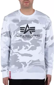 Толстовка Alpha Industries Basic Camo, бело-камуфляжная