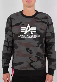 Толстовка Alpha Industries Basic Camo, черно-камуфляжная