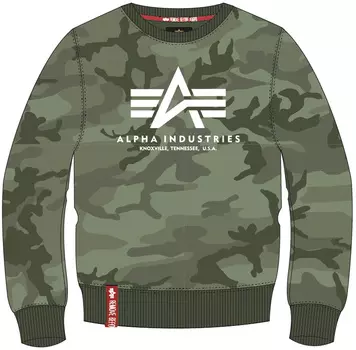 Толстовка Alpha Industries Basic Camo, оливковая
