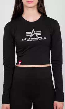Alpha Industries Basic Cropped Foil Print Дамы Длинный рукав рубашка,