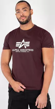 Alpha Industries Basic Футболка, mahagony/white